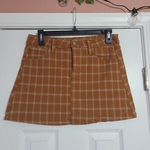 Brown Plaid Women's Skirt
